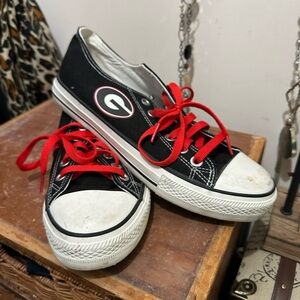 Stylish Black and Red Canvas Sneakers